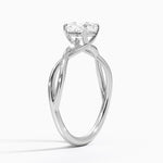 Alya Twist Solitaire Ring Platinum Cushion Engagement Ring