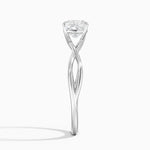 Alya Twist Solitaire Ring Platinum Cushion Engagement Ring