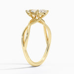 Alya Twist Solitaire Ring Yellow Gold 18k Marquise Engagement Ring