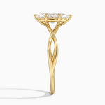 Alya Twist Solitaire Ring Yellow Gold 18k Marquise Engagement Ring