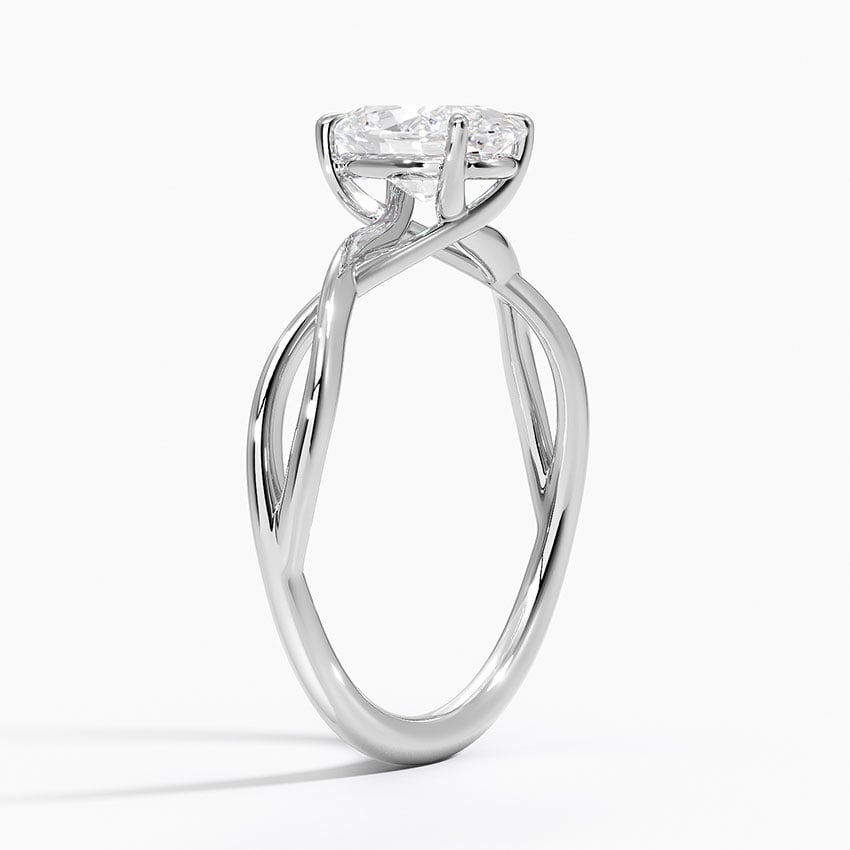 Alya Twist Solitaire Ring Platinum Oval Engagement Ring