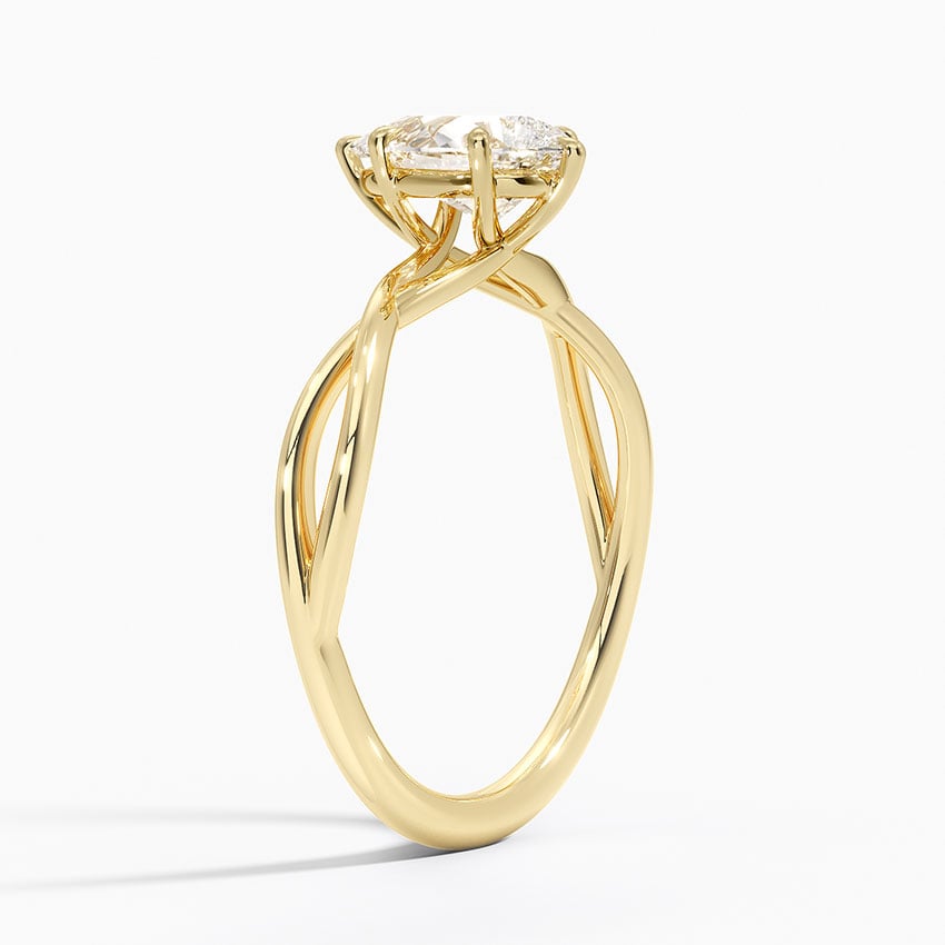 Alya Twist Solitaire Ring Yellow Gold 18k Pear Engagement Ring