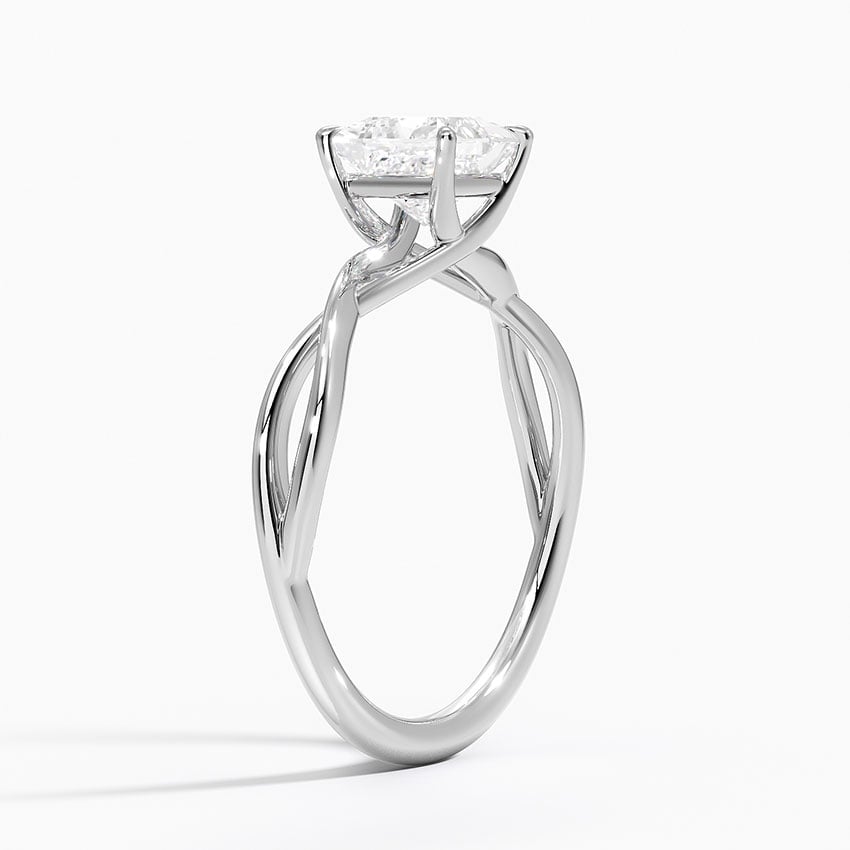 Alya Twist Solitaire Ring Platinum Princess Engagement Ring