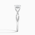 Alya Twist Solitaire Ring Platinum Princess Engagement Ring