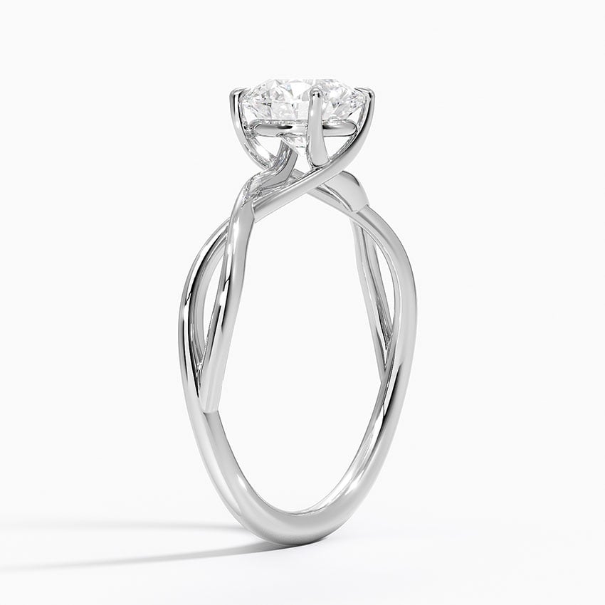Alya Twist Solitaire Ring Platinum Round Engagement Ring
