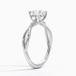 Alya Twist Solitaire Ring Platinum Round Engagement Ring