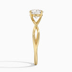 Alya Twist Solitaire Ring Yellow Gold 18k Round Engagement Ring