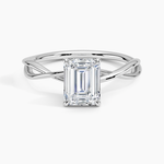 Alya Twist Solitaire Ring Platinum Emerald Engagement Ring