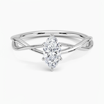 Alya Twist Solitaire Ring Platinum Marquise Engagement Ring