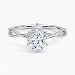 Alya Twist Solitaire Ring Platinum Pear Engagement Ring