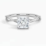 Alya Twist Solitaire Ring Platinum Princess Engagement Ring