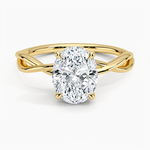 Alya Twist Solitaire Ring Yellow Gold 18k Oval Engagement Ring