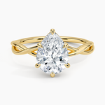 Alya Twist Solitaire Ring Yellow Gold 18k Pear Engagement Ring