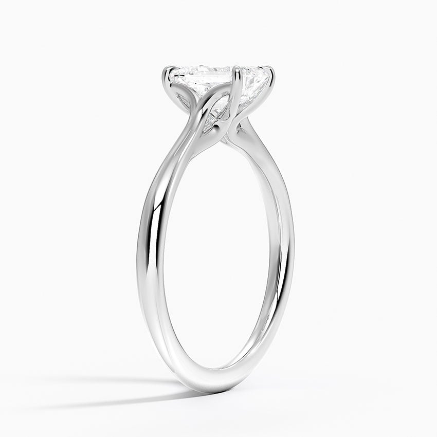 Freesia Cathedral Solitaire Ring Platinum Emerald Engagement Ring