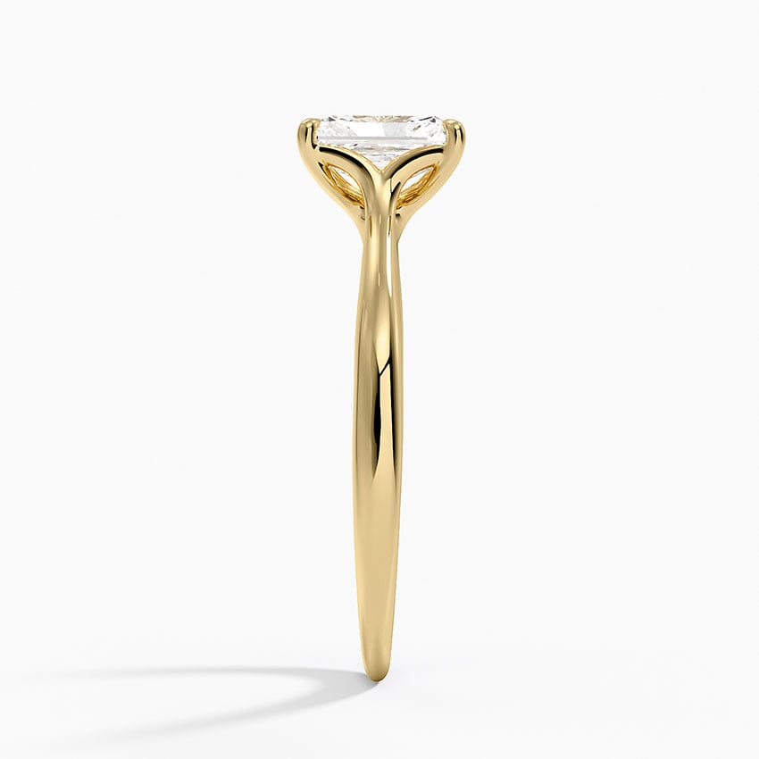 Freesia Cathedral Solitaire Ring Yellow Gold 18k Radiant Engagement Ring