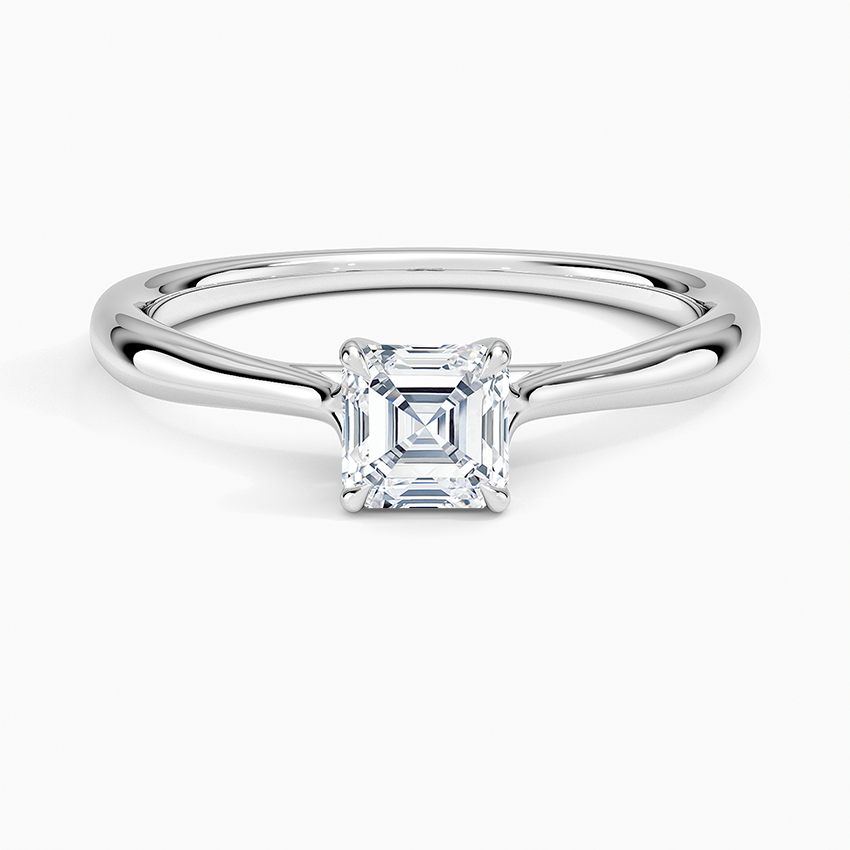 Freesia Cathedral Solitaire Ring Platinum Asscher Engagement Ring