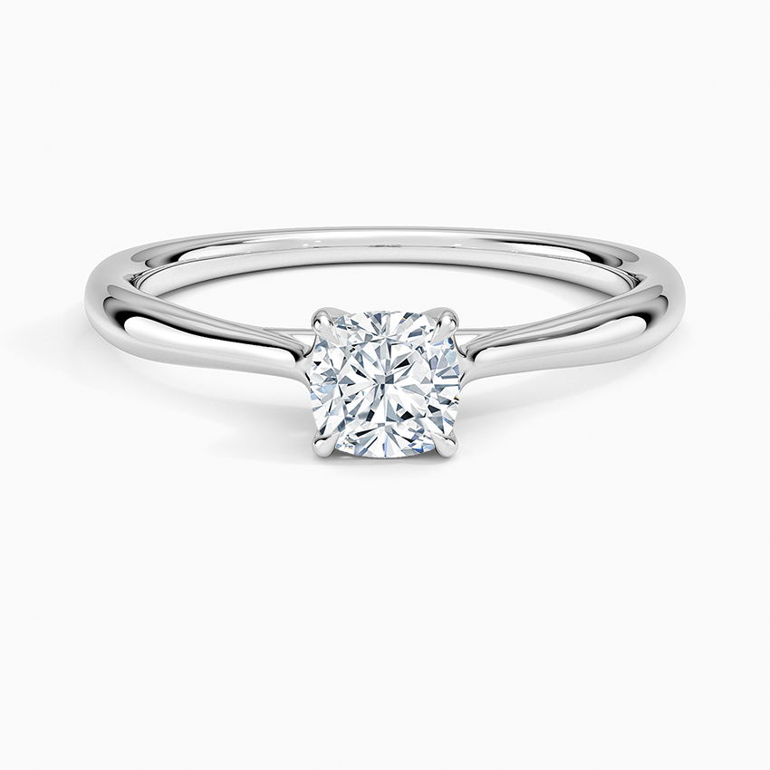 Freesia Cathedral Solitaire Ring Platinum Cushion Engagement Ring