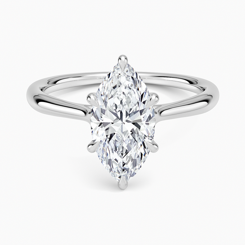 Freesia Cathedral Solitaire Ring Platinum Marquise Engagement Ring