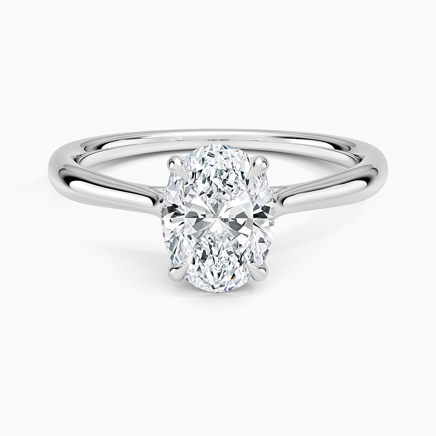 Freesia Cathedral Solitaire Ring Platinum Oval Engagement Ring