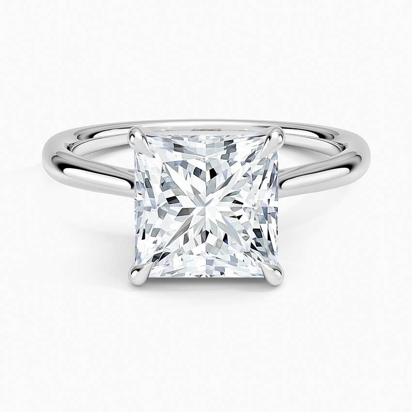 Freesia Cathedral Solitaire Ring Platinum Princess Engagement Ring