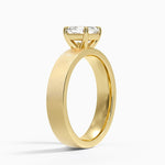 Peyton 4mm Satin Finish Solitaire Ring Yellow Gold 18k Asscher Engagement Ring