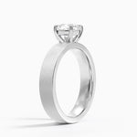 Peyton 4mm Satin Finish Solitaire Ring Platinum Cushion Engagement Ring