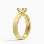 Peyton 4mm Satin Finish Solitaire Ring Yellow Gold 18k Cushion Engagement Ring