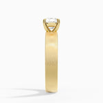 Peyton 4mm Satin Finish Solitaire Ring Yellow Gold 18k Cushion Engagement Ring