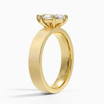 Peyton 4mm Satin Finish Solitaire Ring Yellow Gold 18k Marquise Engagement Ring