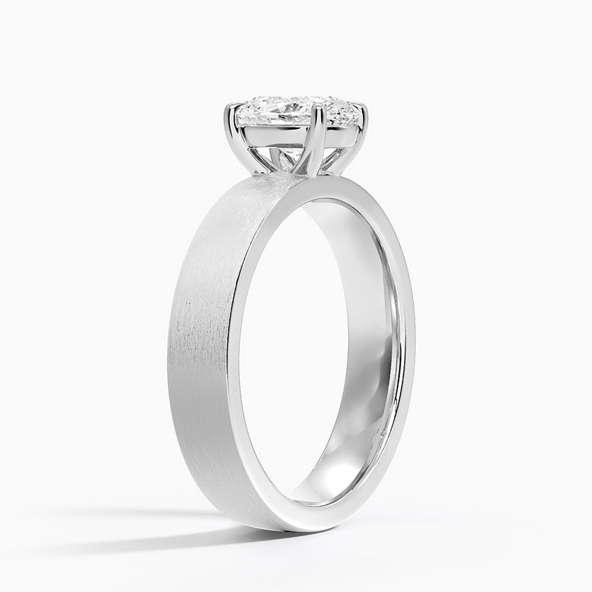 Peyton 4mm Satin Finish Solitaire Ring Platinum Oval Engagement Ring