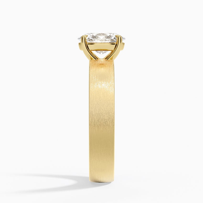 Peyton 4mm Satin Finish Solitaire Ring Yellow Gold 18k Oval Engagement Ring