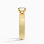 Peyton 4mm Satin Finish Solitaire Ring Yellow Gold 18k Round Engagement Ring