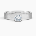 Peyton 4mm Satin Finish Solitaire Ring Platinum Cushion Engagement Ring