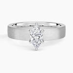 Peyton 4mm Satin Finish Solitaire Ring Platinum Marquise Engagement Ring