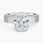 Peyton 4mm Satin Finish Solitaire Ring Platinum Oval Engagement Ring