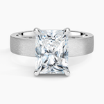 Peyton 4mm Satin Finish Solitaire Ring Platinum Radiant Engagement Ring