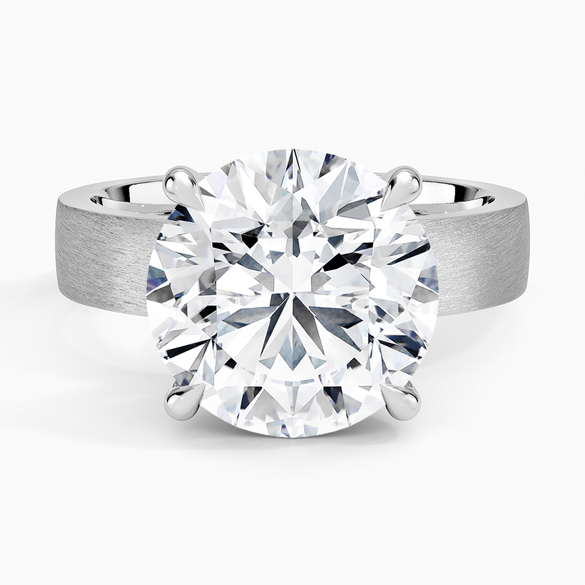 Peyton 4mm Satin Finish Solitaire Ring Platinum Round Engagement Ring