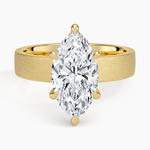 Peyton 4mm Satin Finish Solitaire Ring Yellow Gold 18k Marquise Engagement Ring