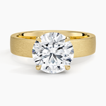 Peyton 4mm Satin Finish Solitaire Ring Yellow Gold 18k Round Engagement Ring