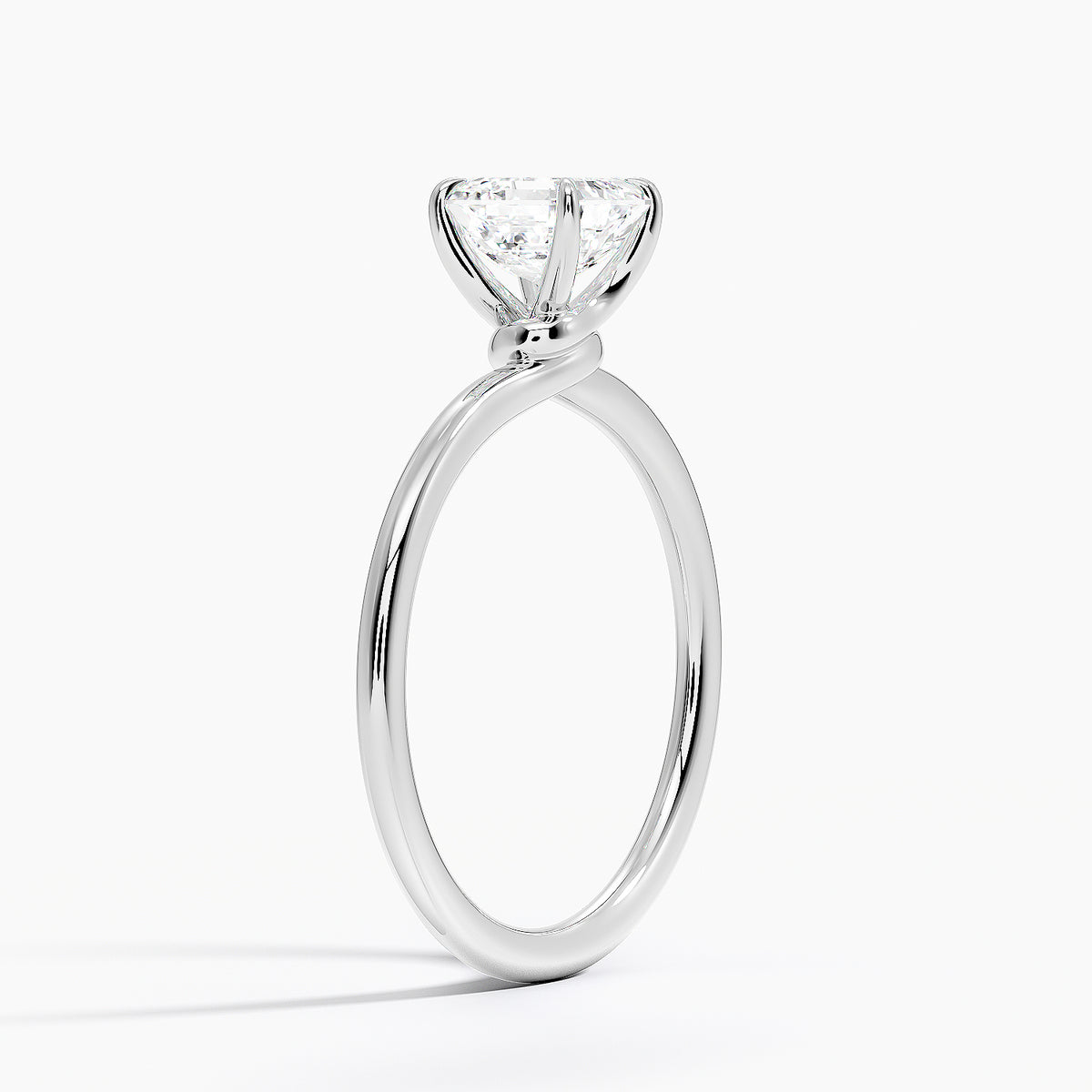 Entwined Solitaire Ring Platinum Asscher Engagement Ring