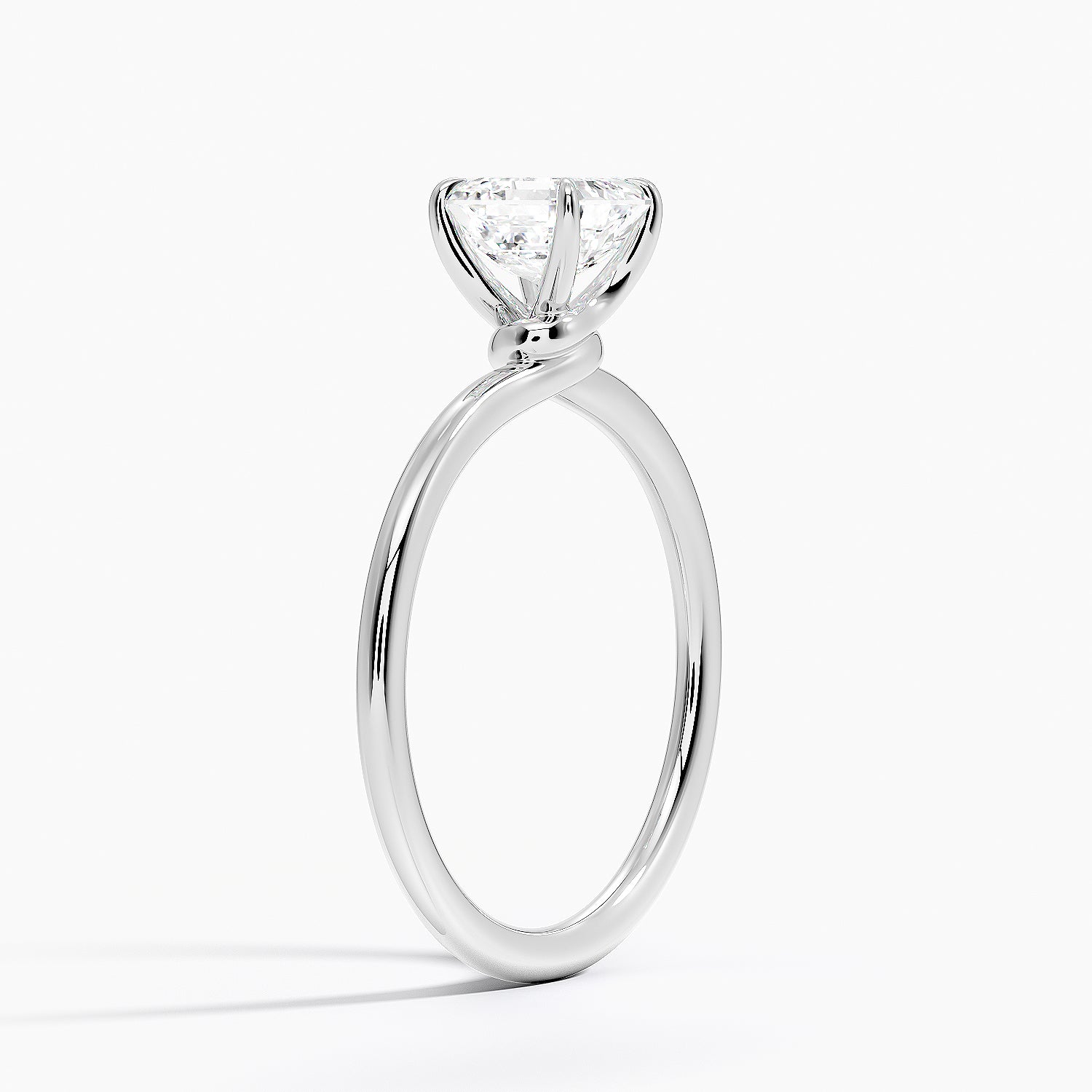 Entwined Solitaire Ring Platinum Asscher Engagement Ring