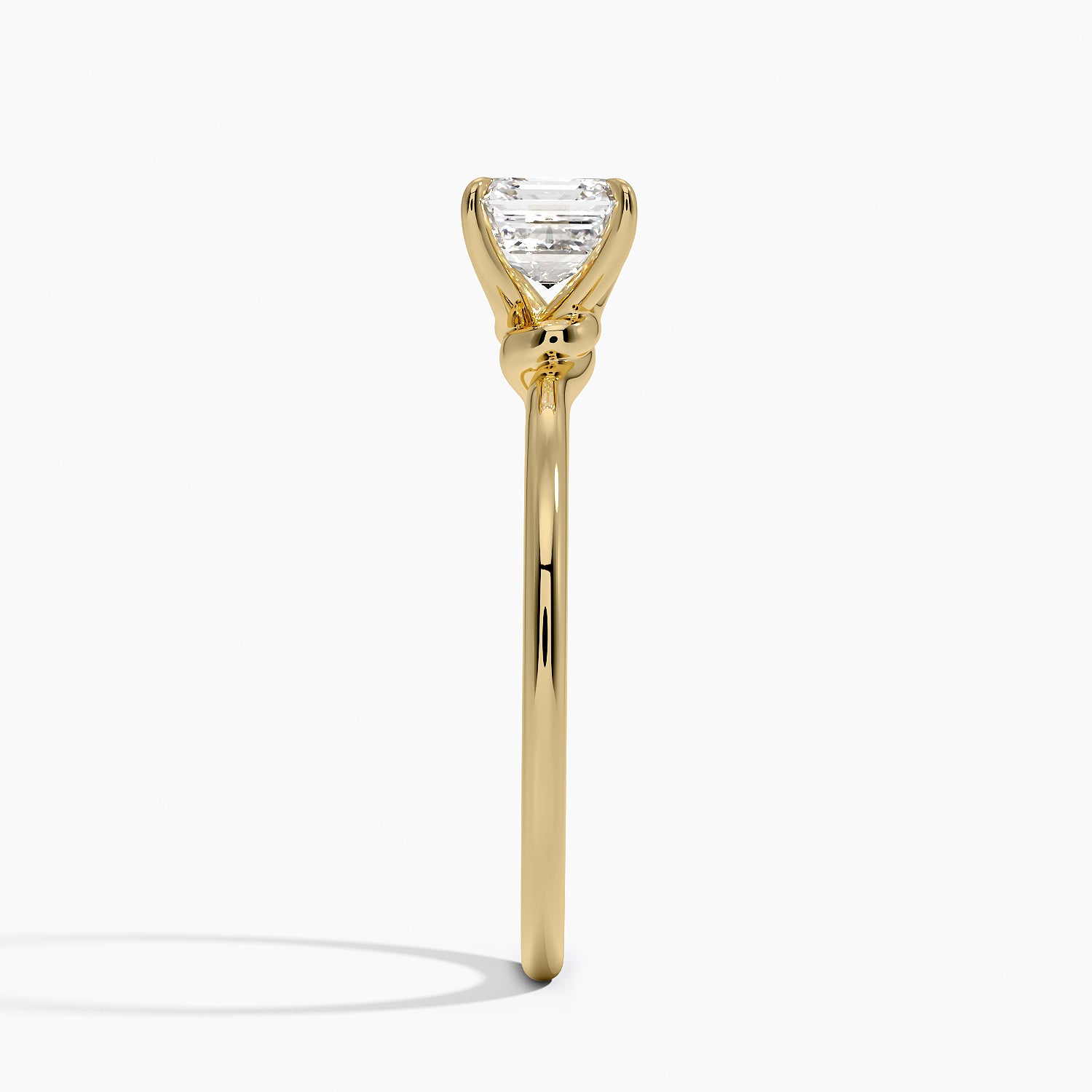 Entwined Solitaire Ring Yellow Gold 18k Asscher Engagement Ring