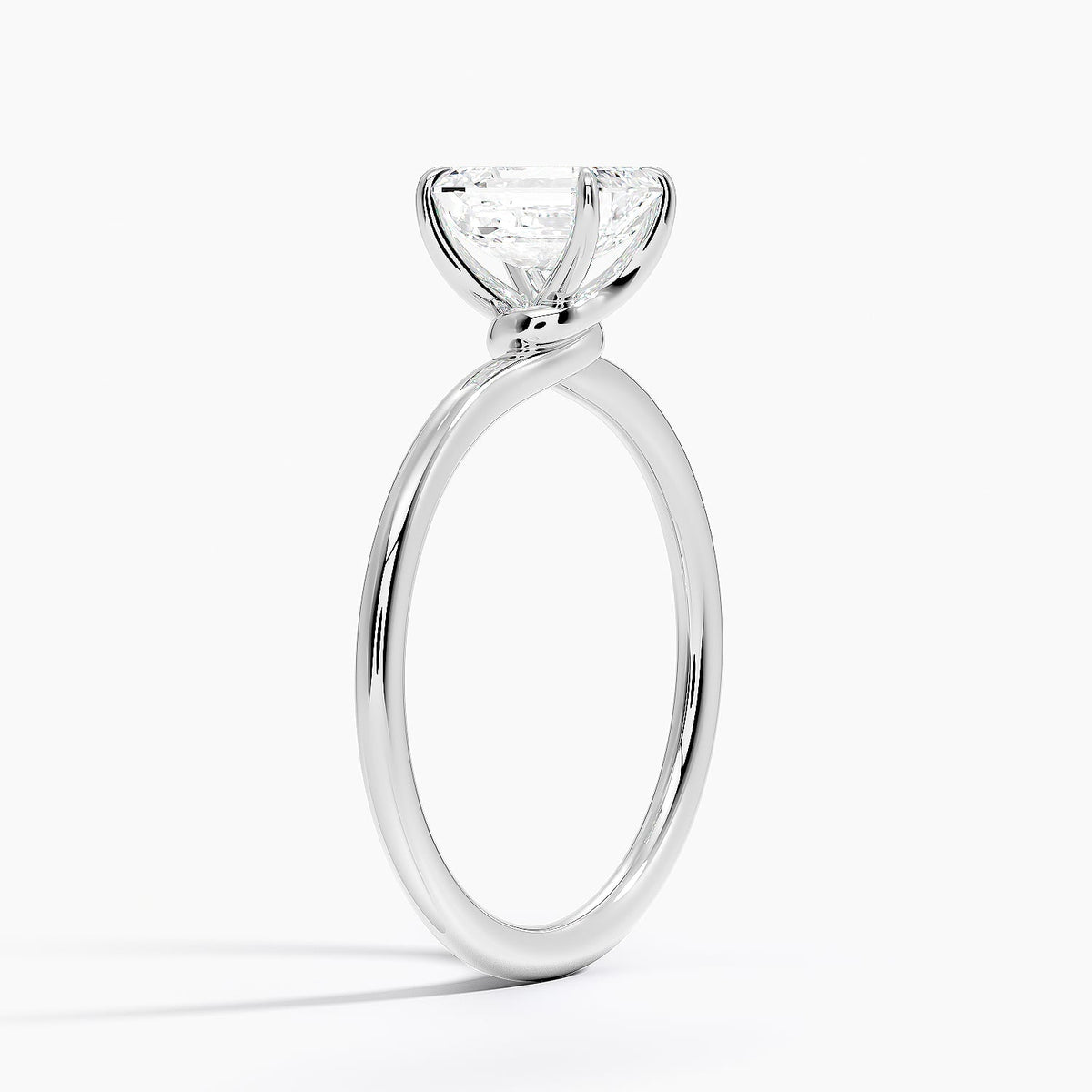 Entwined Solitaire Ring Platinum Emerald Engagement Ring