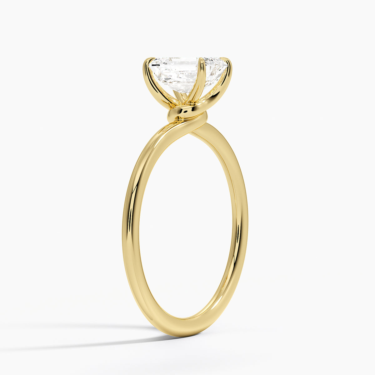 Entwined Solitaire Ring Yellow Gold 18k Emerald Engagement Ring