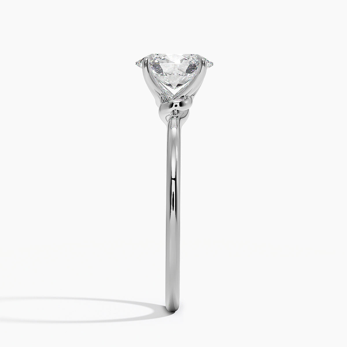 Entwined Solitaire Ring Platinum Oval Engagement Ring