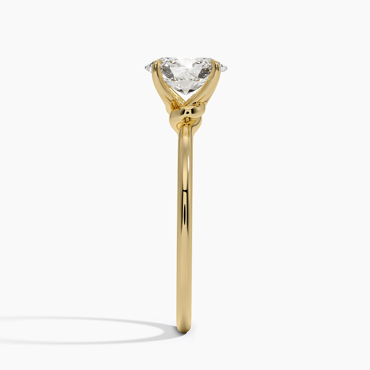 Entwined Solitaire Ring Yellow Gold 18k Oval Engagement Ring