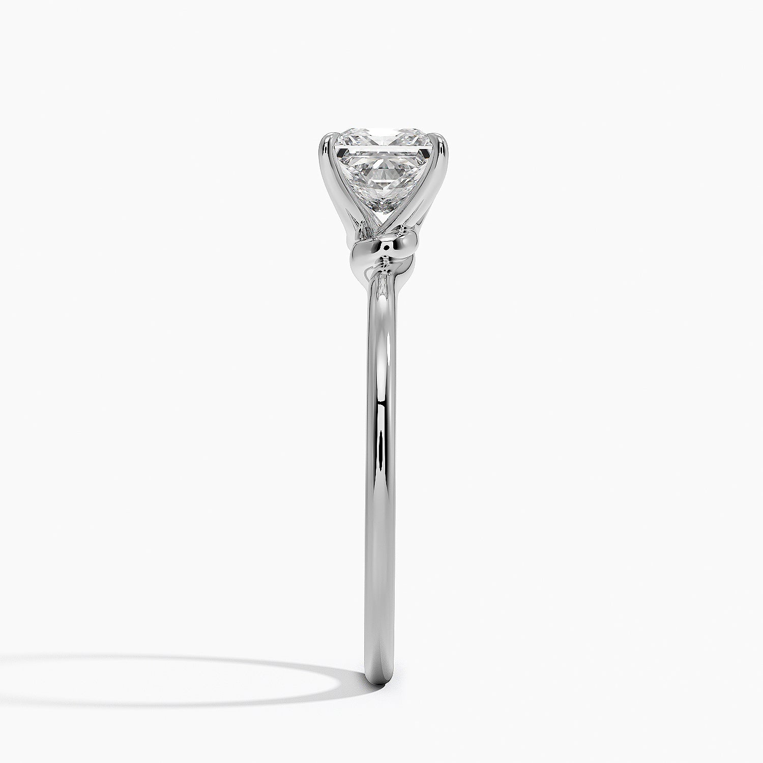 Entwined Solitaire Ring Platinum Princess Engagement Ring