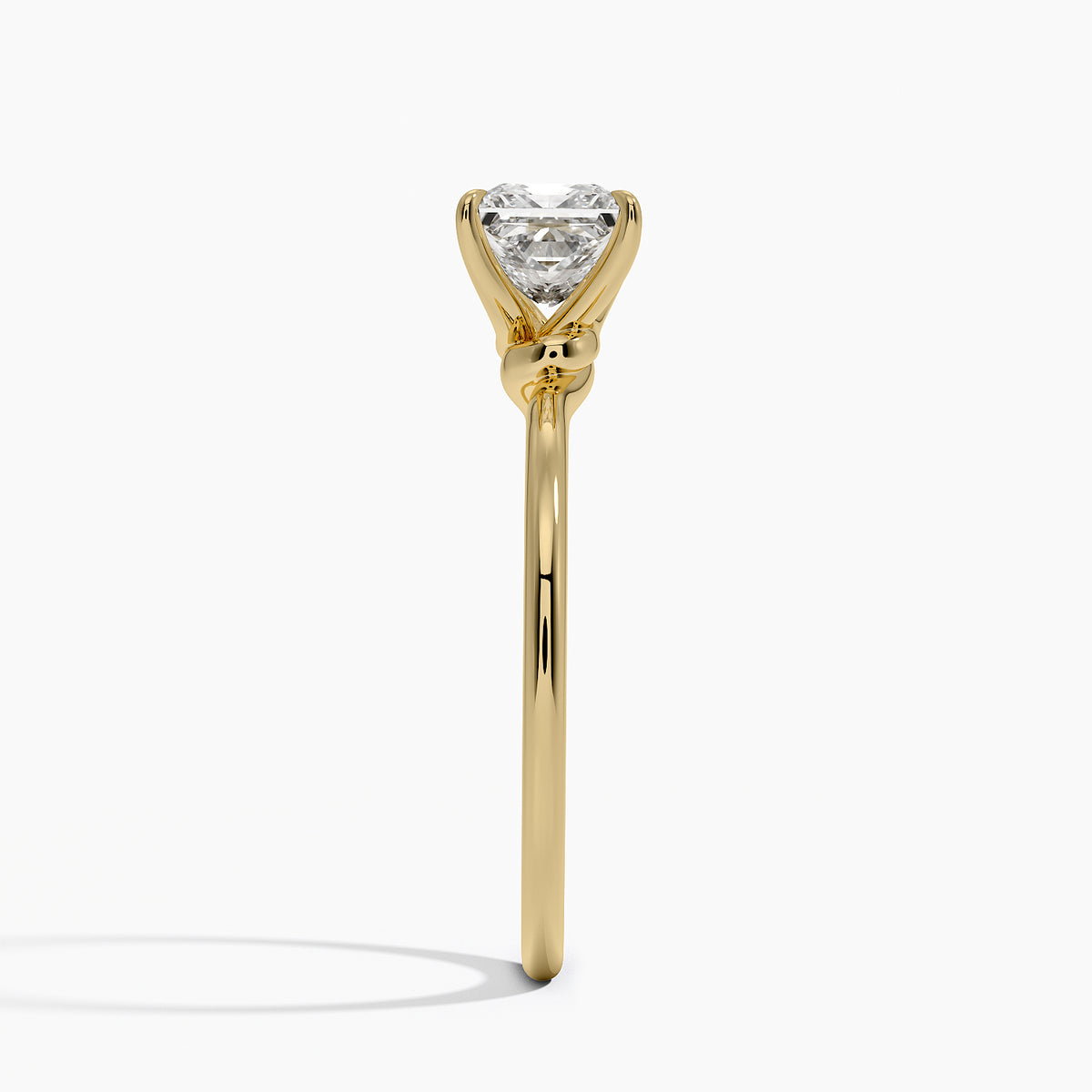 Entwined Solitaire Ring Yellow Gold 18k Princess Engagement Ring
