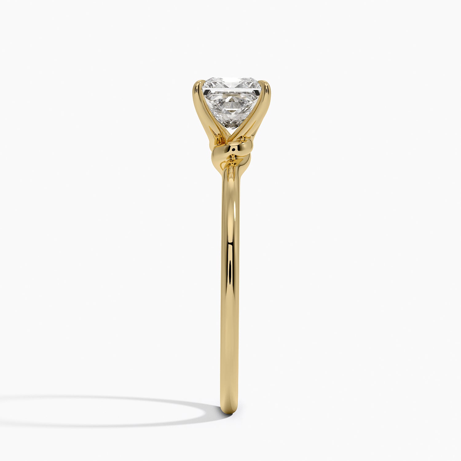 Entwined Solitaire Ring Yellow Gold 18k Princess Engagement Ring