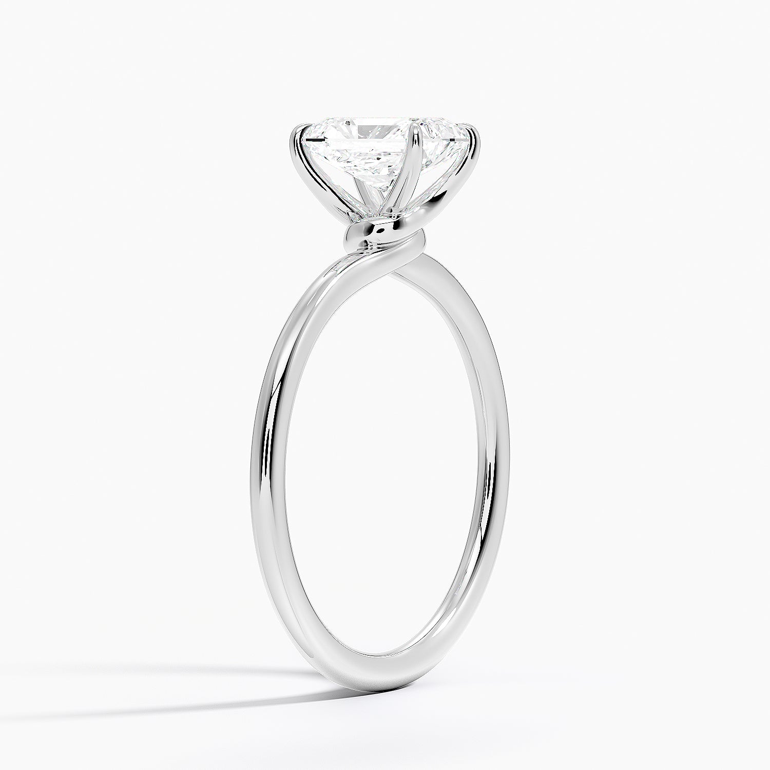 Entwined Solitaire Ring Platinum Radiant Engagement Ring